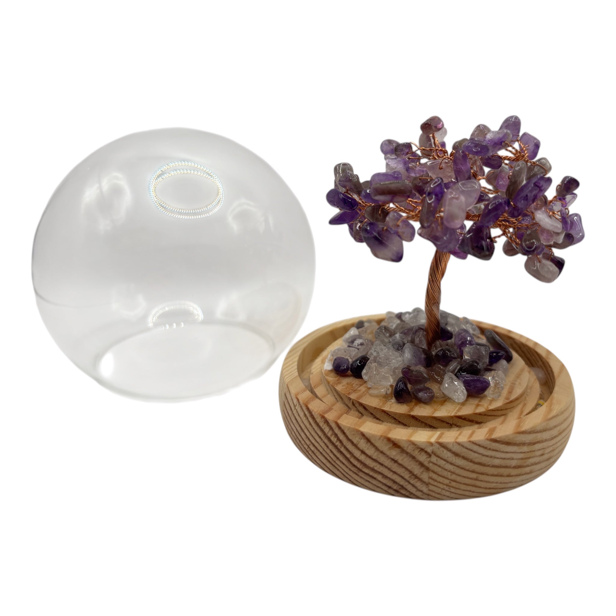 Leuchtender Glücksbringer: Kristall-Geldbaum in eleganter Glaskugel