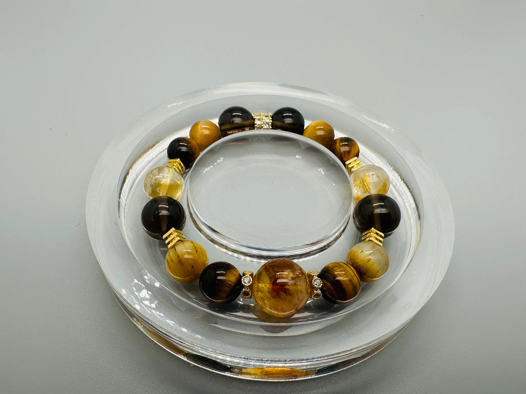 Tigerauge & Citrin Armband – Kraft und Klarheit vereint