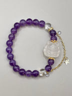 Amethyst Armband mit Bergkristall-Neunschwänzigem Fuchs