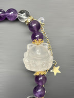 Amethyst Armband mit Bergkristall-Neunschwänzigem Fuchs