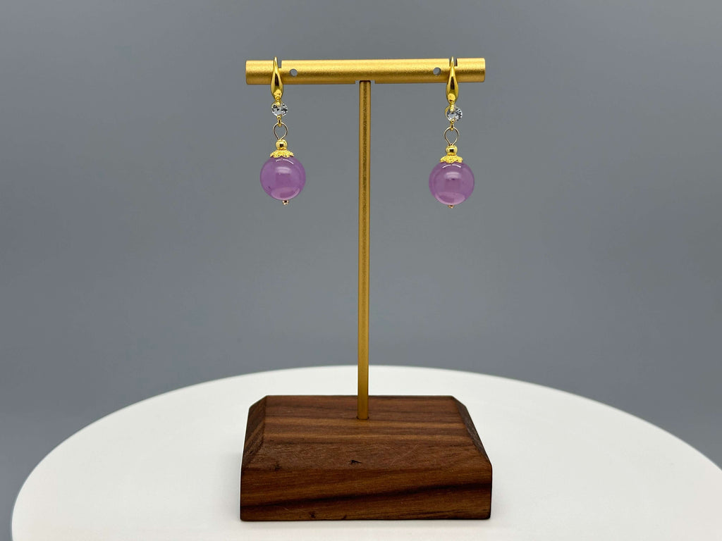 Purple Chalcedony Ohrringe – Edelstein