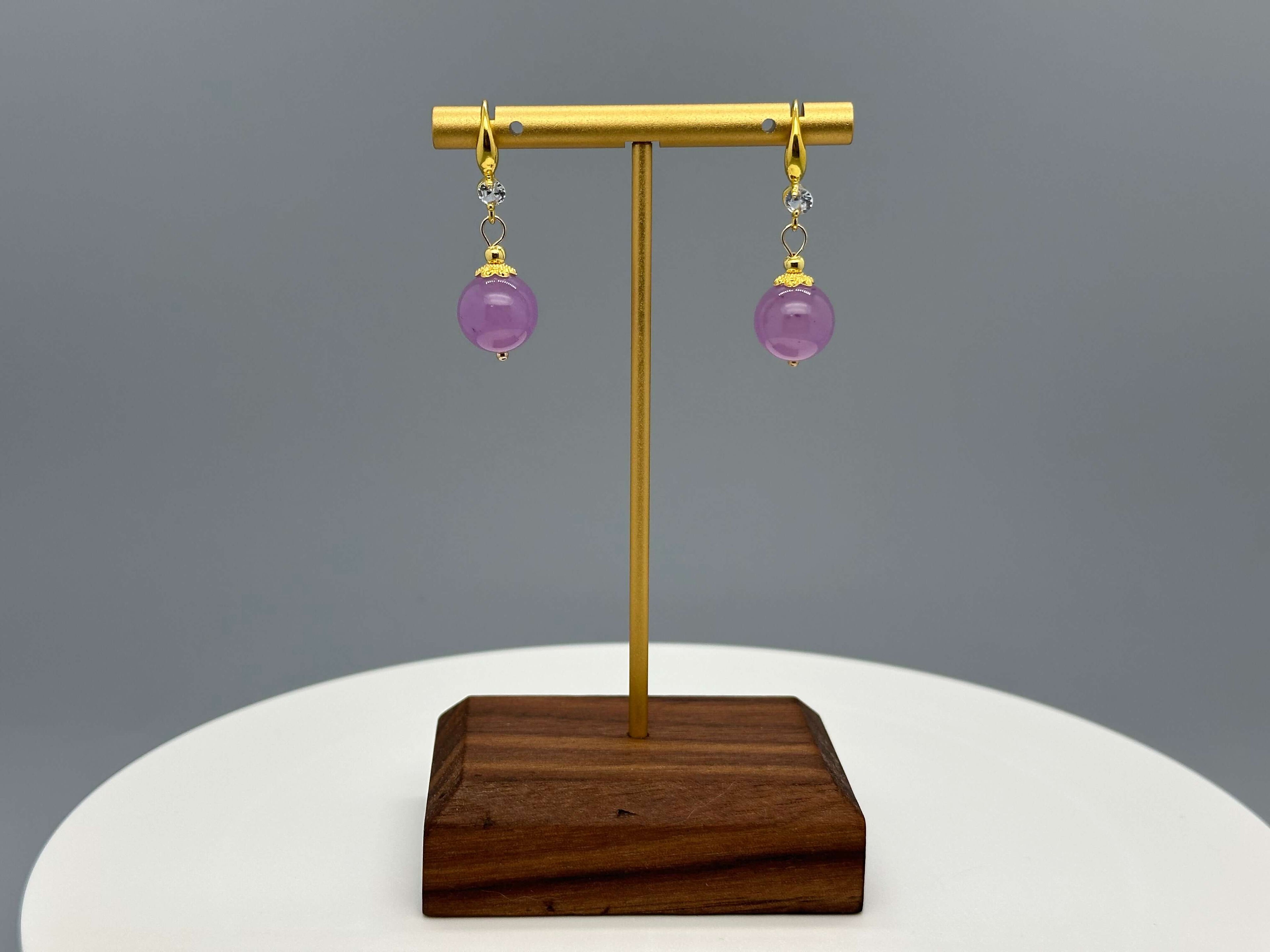 Purple Chalcedony Ohrringe – Edelstein