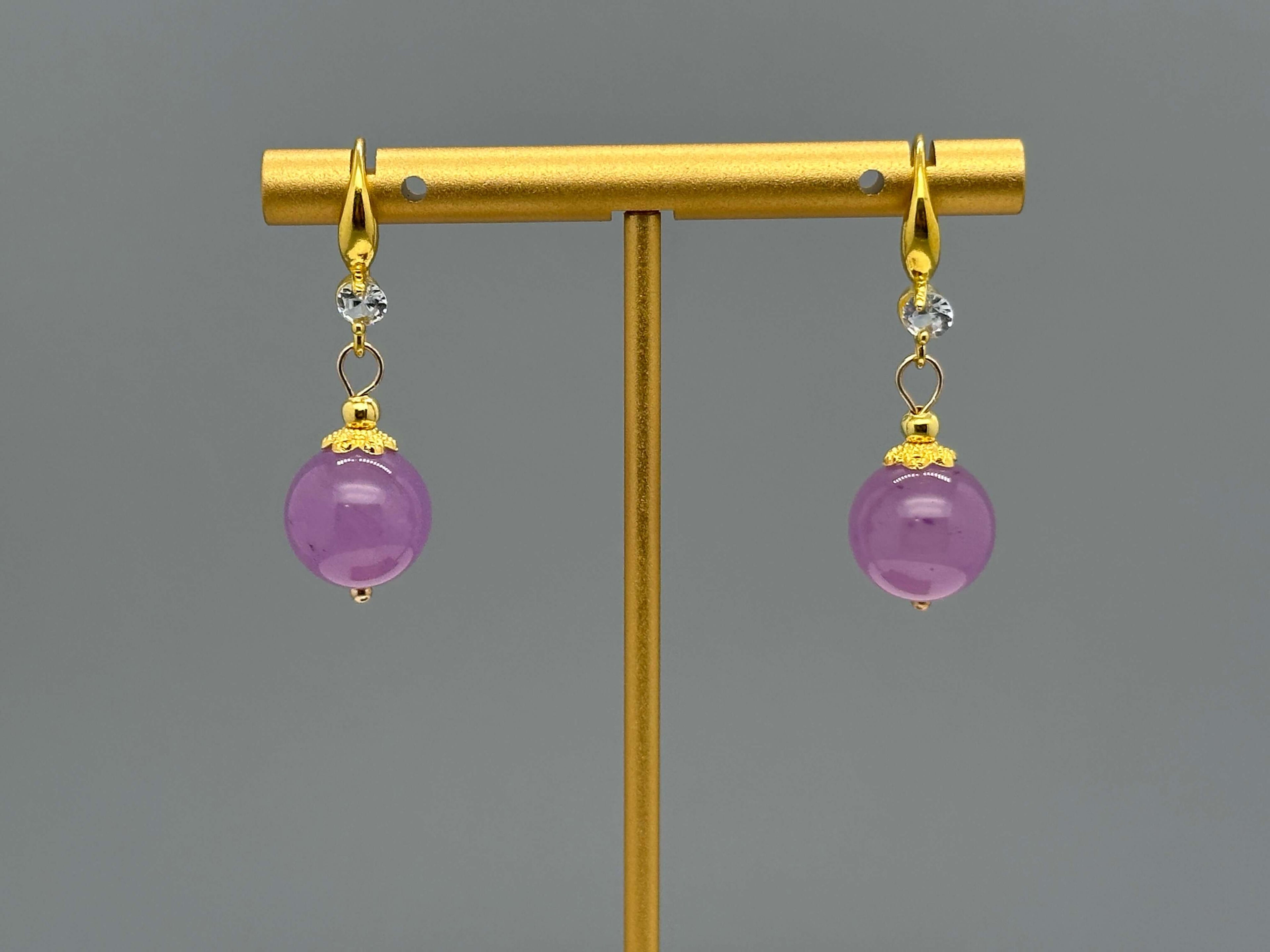 Purple Chalcedony Ohrringe – Edelstein