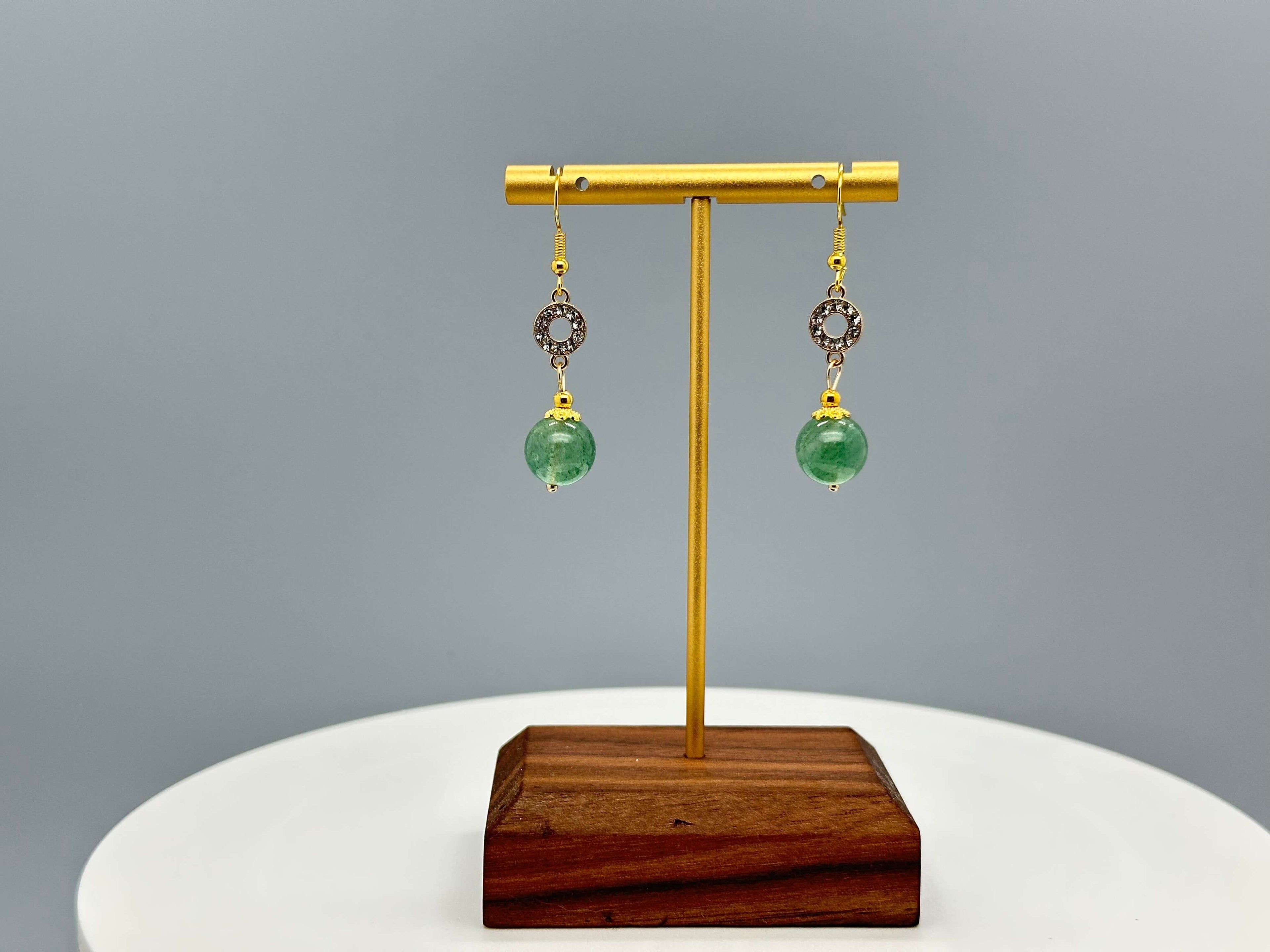 Elegante Ohrringe aus Grünem Quarz