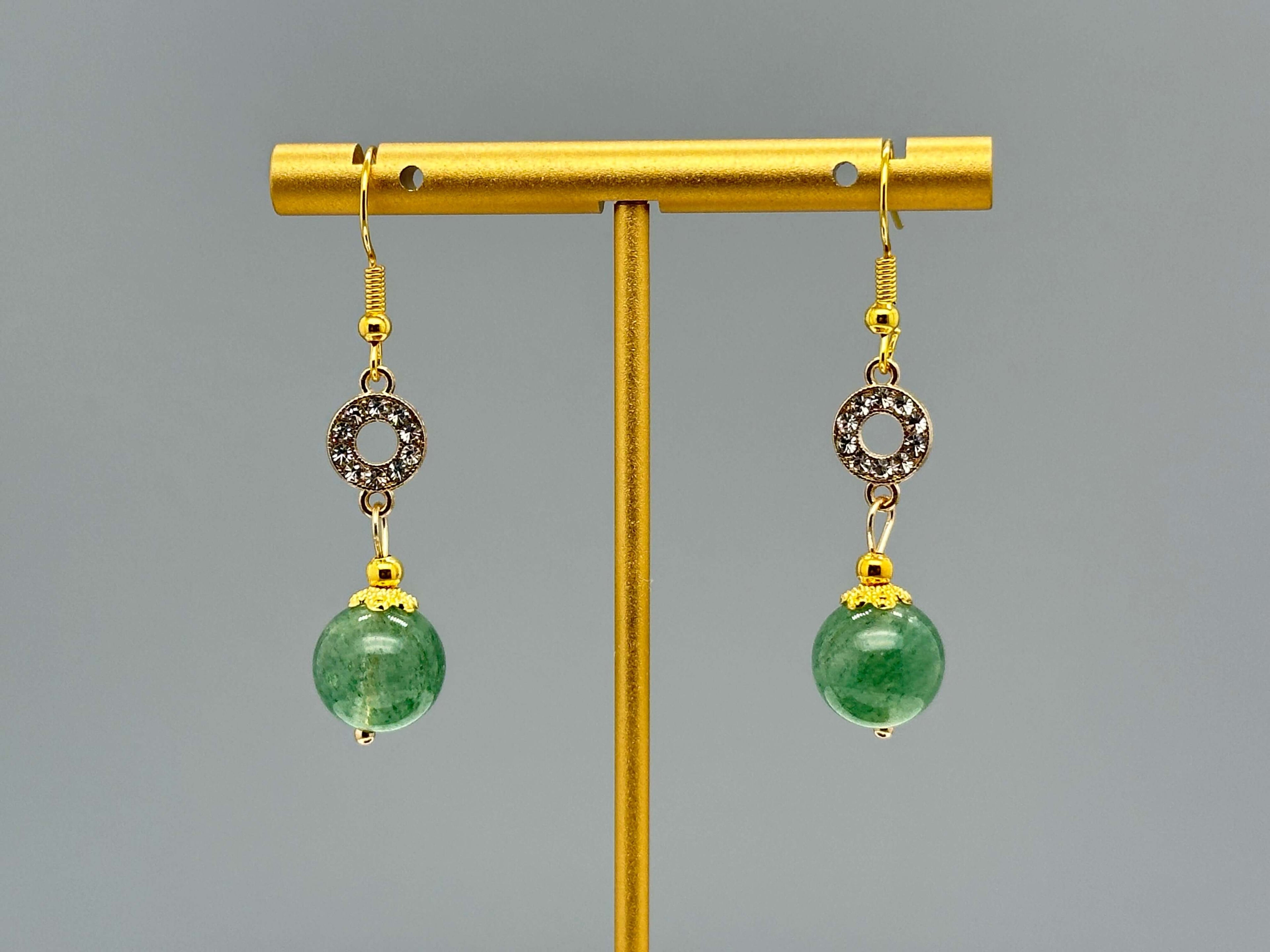 Elegante Ohrringe aus Grünem Quarz