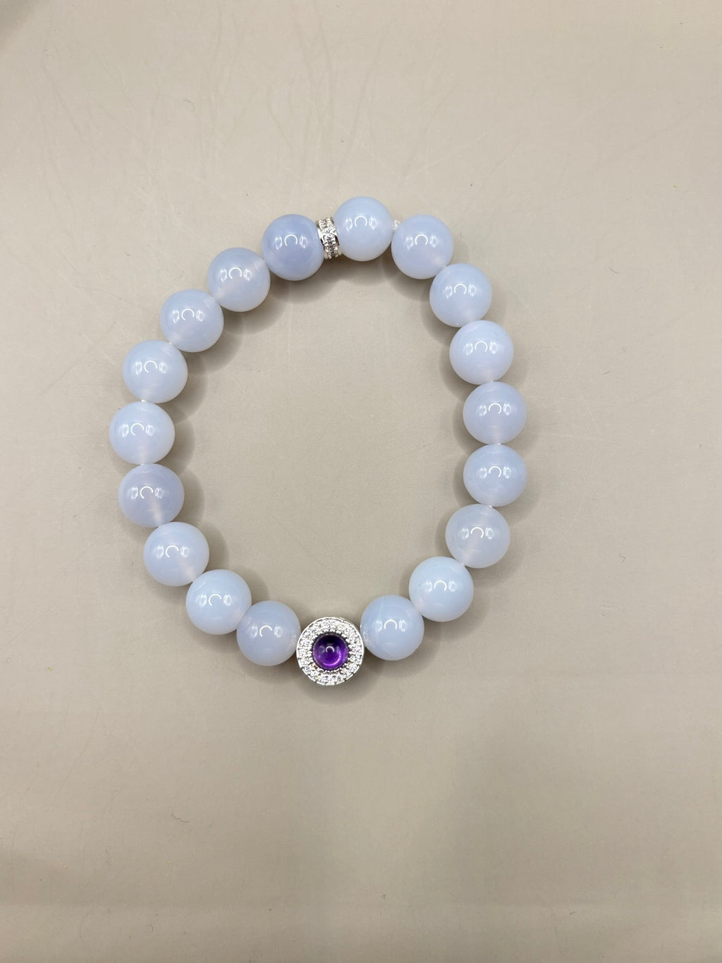 Blauer Chalzedon & Amethyst Armband – Sportlich, Elegant, Mit Spiritueller Bedeutung