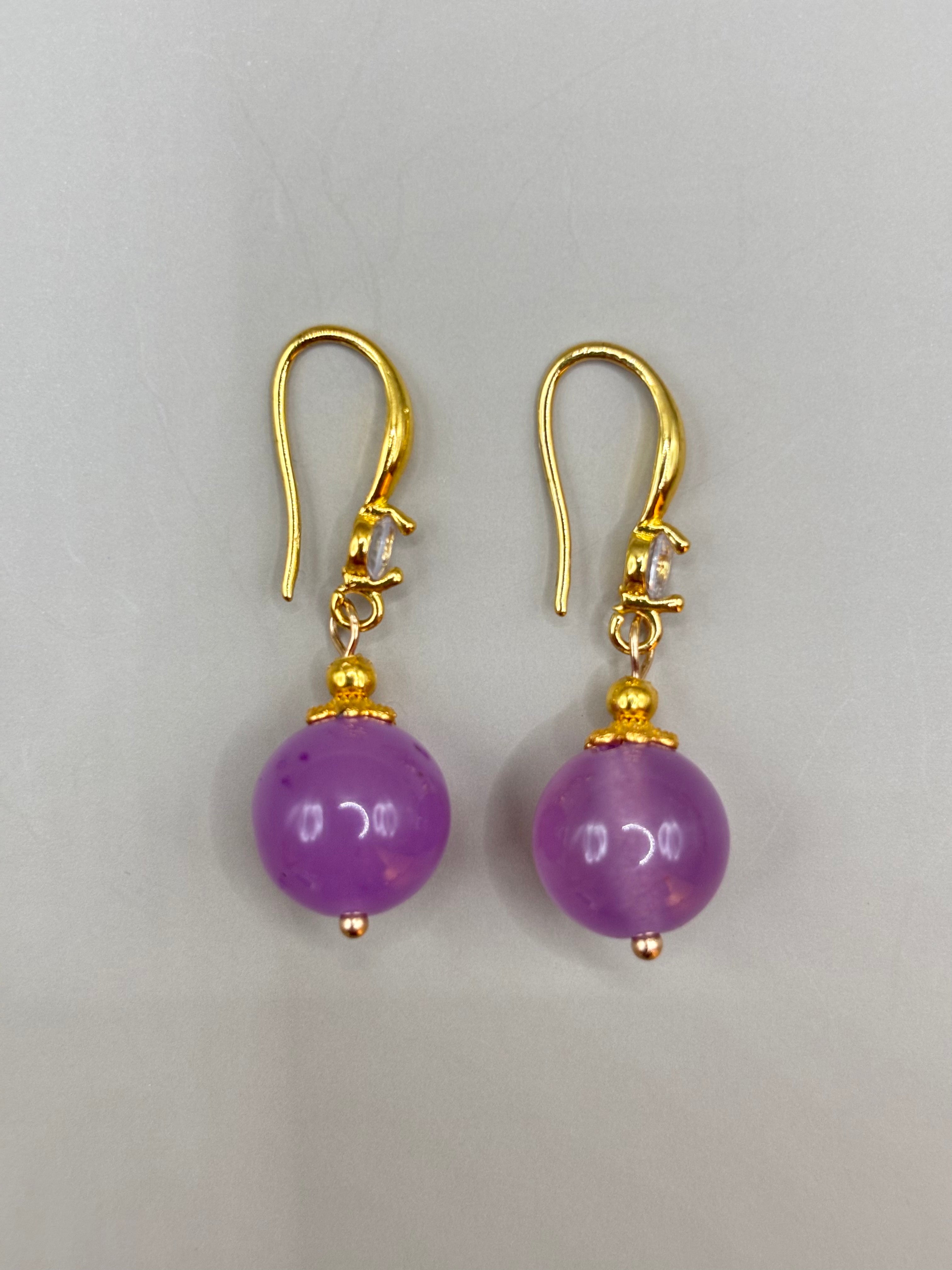 Purple Chalcedony Ohrringe – Edelstein