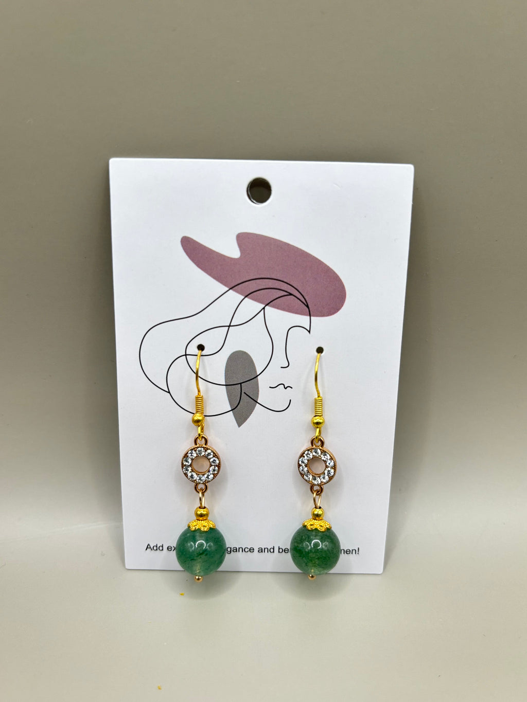 Elegante Ohrringe aus Grünem Quarz