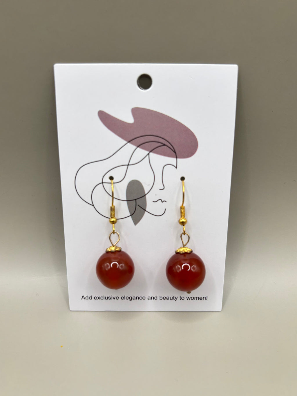 Klassische Ohrringe aus Rotem Achat