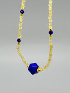 Halskette mit Lapis Lazuli & Citrin – Handgefertigter Kristallschmuck