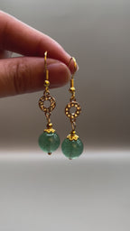 Elegante Ohrringe aus Grünem Quarz