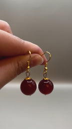 Klassische Ohrringe aus Rotem Achat